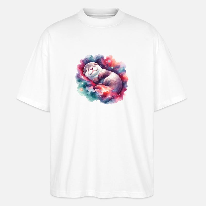 Zero Gravity Otter Nap - Stanley/Stella Oversized Unisex Organic T-shirt Blaster 2.0 - white