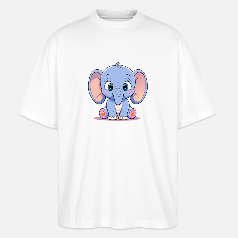 cute elephant - Stanley/Stella Oversized Unisex Bio T-Shirt Blaster 2.0 - Weiß