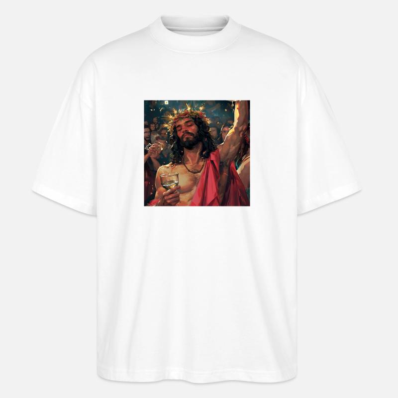 Jesus celebrates - Stanley/Stella Oversized Unisex Organic T-shirt Blaster 2.0 - white