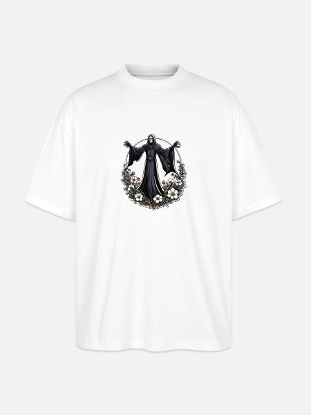 Sensenmann Blumen Illustration - Stanley/Stella Oversized Unisex Bio T-Shirt Blaster 2.0 - Weiß