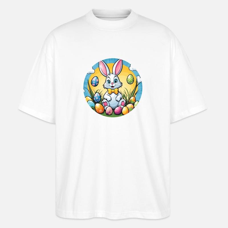 Easter Bunny Easter Illustration - Stanley/Stella Oversized Unisex Organic T-shirt Blaster 2.0 - white