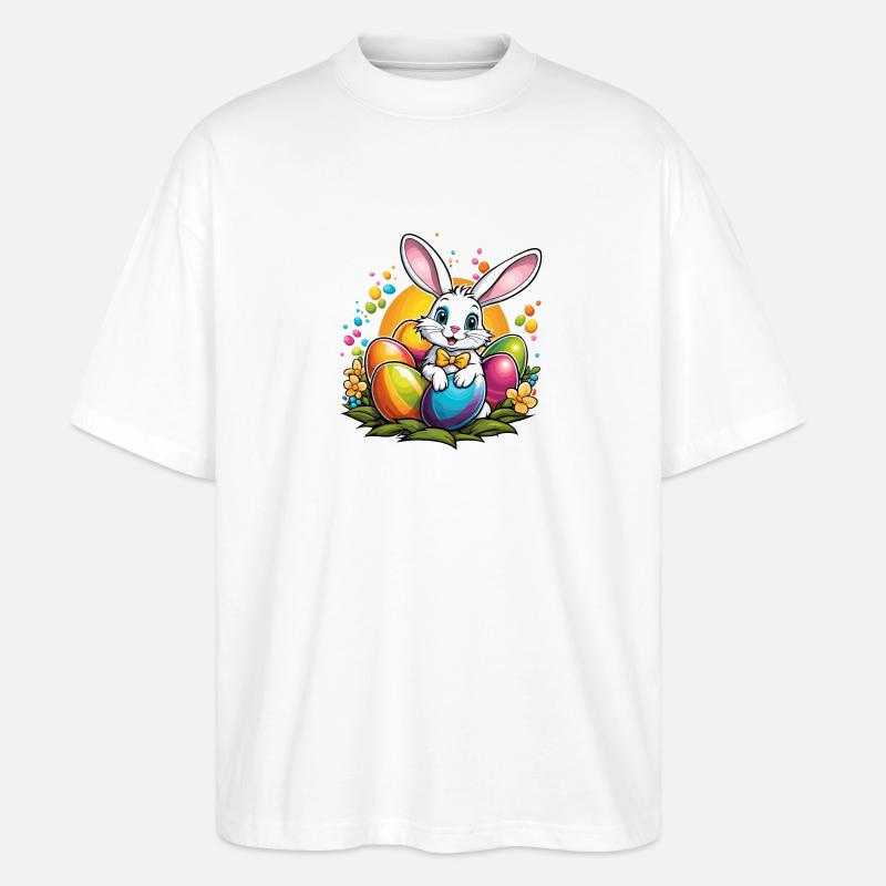 Easter Bunny Easter Illustration - Stanley/Stella Oversized Unisex Organic T-shirt Blaster 2.0 - white
