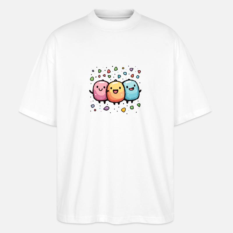 Fasnachtsfreude mit Konfetti - Stanley/Stella Oversized Unisex Bio T-Shirt Blaster 2.0 - Weiß