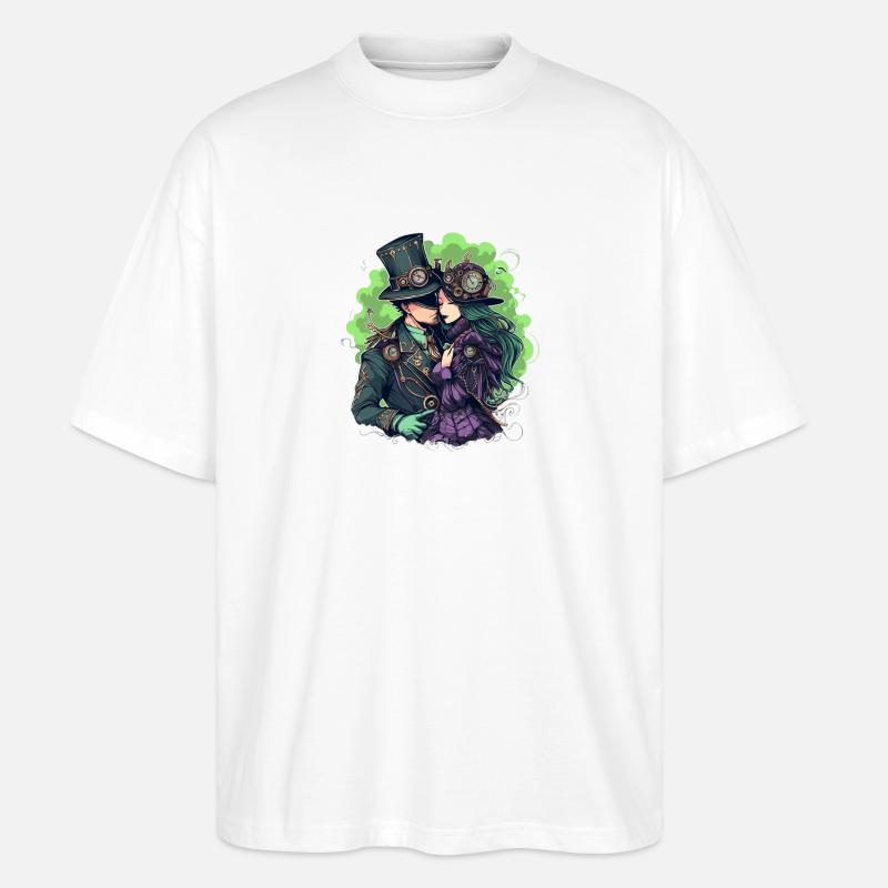 Steampunk-Couple - Stanley/Stella Oversized Unisex Bio T-Shirt Blaster 2.0 - Weiß