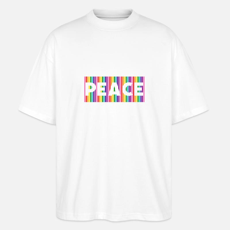 Pride Peace - Stanley/Stella Oversized Unisex Bio T-Shirt Blaster 2.0 - Weiß