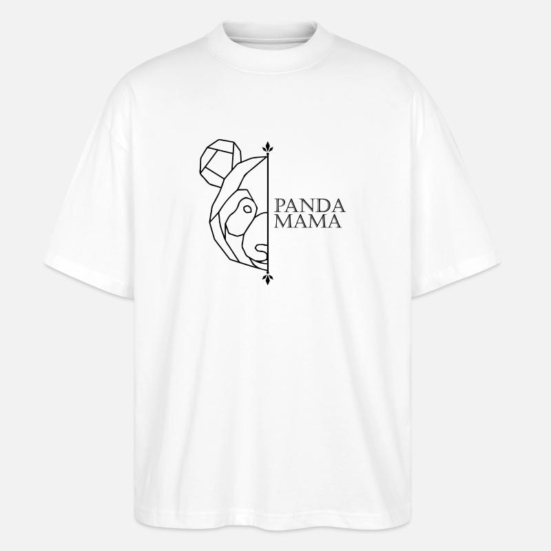 Panda Mama Polygone Panda - T-shirt bio Blaster 2.0 coupe oversize Stanley/Stella Unisexe - blanc