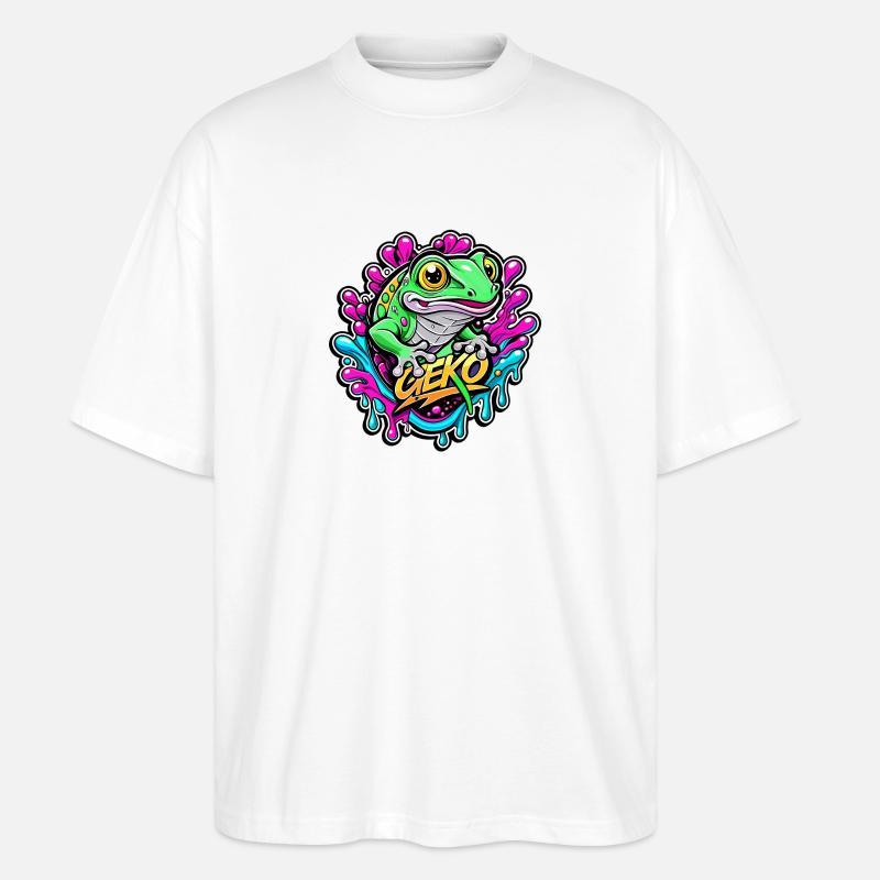 gecko - Stanley/Stella Oversized Unisex Bio T-Shirt Blaster 2.0 - Weiß
