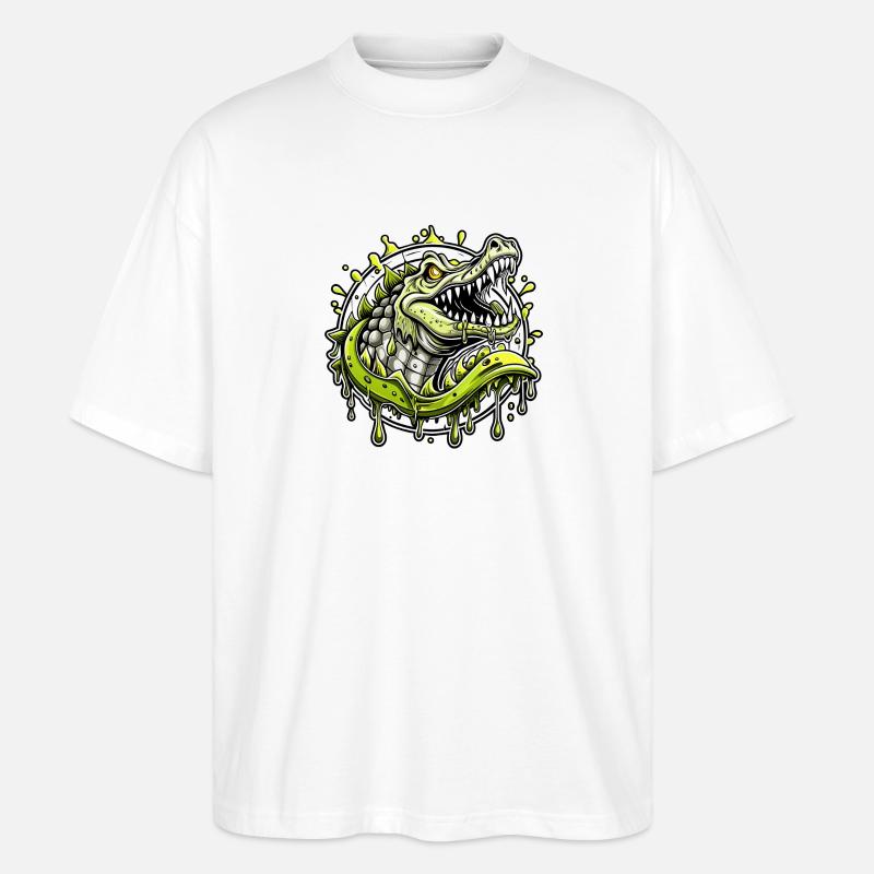 crocodile - Stanley/Stella Oversized Unisex Bio T-Shirt Blaster 2.0 - Weiß