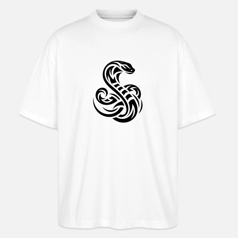 Giftiges Schlangen Tattoo - Stanley/Stella Oversized Unisex Bio T-Shirt Blaster 2.0 - Weiß