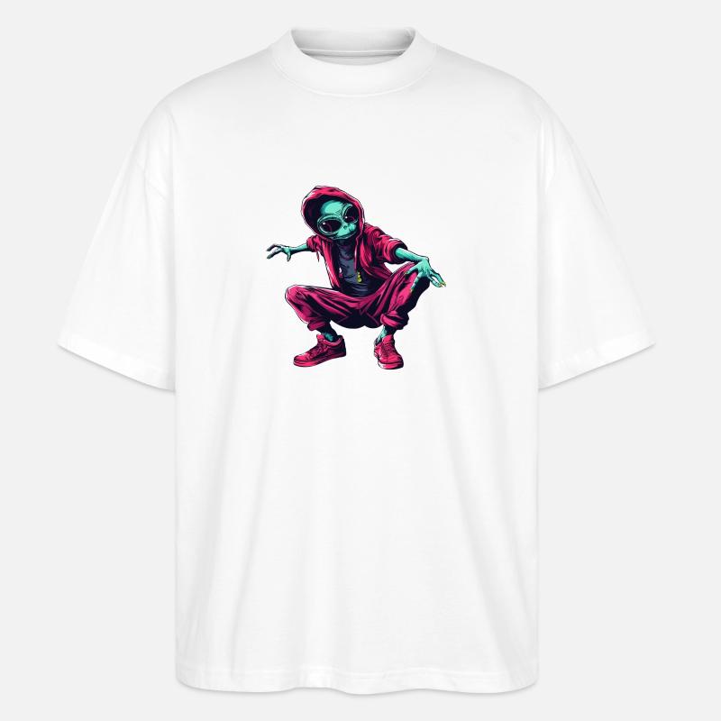 Alien Dancer - Stanley/Stella Oversized Unisex Bio T-Shirt Blaster 2.0 - Weiß