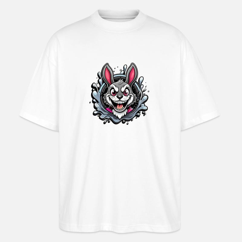 crazy easter bunny - Stanley/Stella Oversized Unisex Bio T-Shirt Blaster 2.0 - Weiß