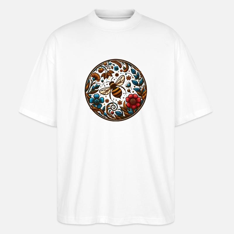 Bienenglück - Stanley/Stella Oversized Unisex Bio T-Shirt Blaster 2.0 - Weiß