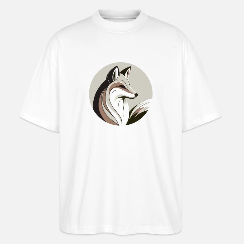 Fuchs im Kreis - Stanley/Stella Oversized Unisex Bio T-Shirt Blaster 2.0 - Weiß