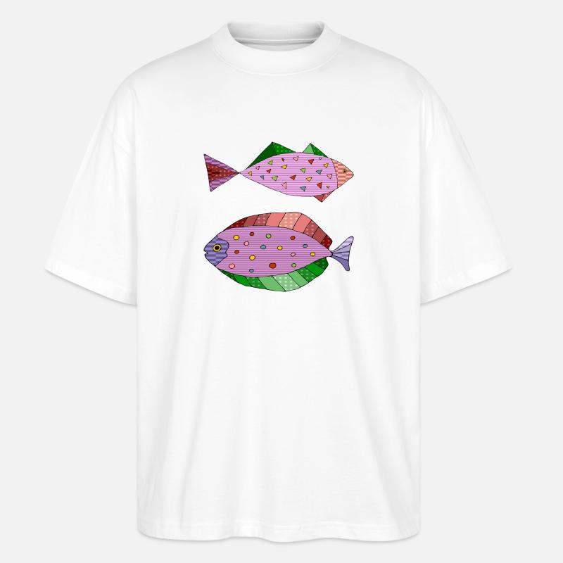 Fische - Stanley/Stella Oversized Unisex Bio T-Shirt Blaster 2.0 - Weiß
