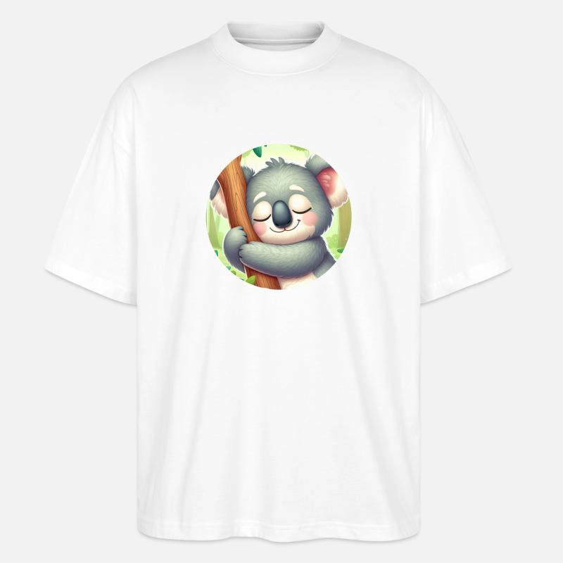 glücklicher Koalabär Koala - Stanley/Stella Oversized Unisex Bio T-Shirt Blaster 2.0 - Weiß