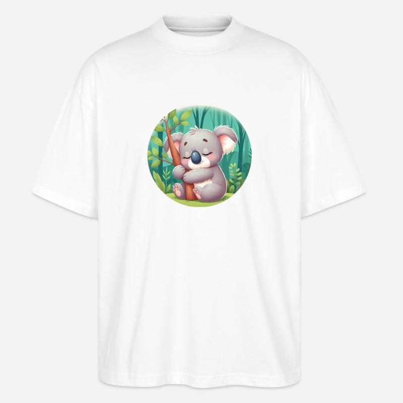 glücklicher Koalabär Koala - Stanley/Stella Oversized Unisex Bio T-Shirt Blaster 2.0 - Weiß