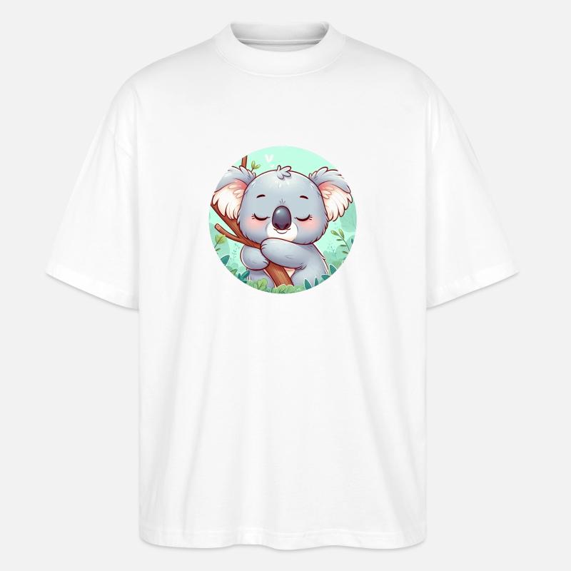 Koala heureux Koala Ours Koala - T-shirt bio Blaster 2.0 coupe oversize Stanley/Stella Unisexe - blanc