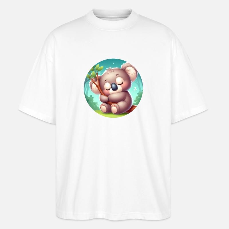 glücklicher Koalabär Koala - Stanley/Stella Oversized Unisex Bio T-Shirt Blaster 2.0 - Weiß