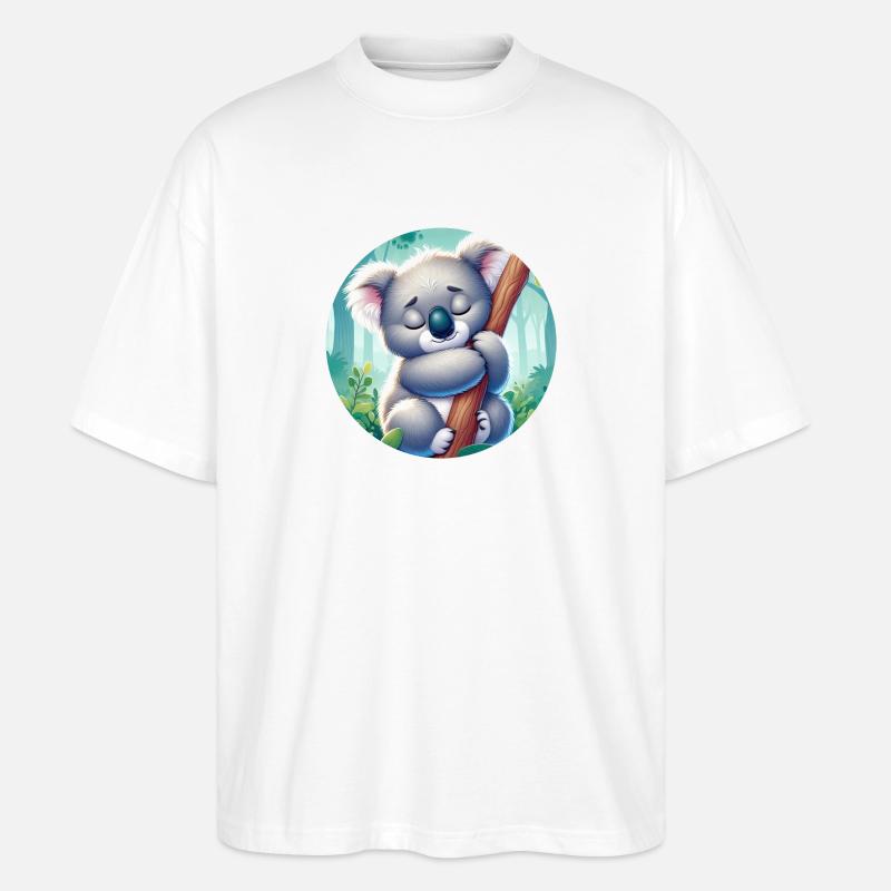 glücklicher Koalabär Koala - Stanley/Stella Oversized Unisex Bio T-Shirt Blaster 2.0 - Weiß