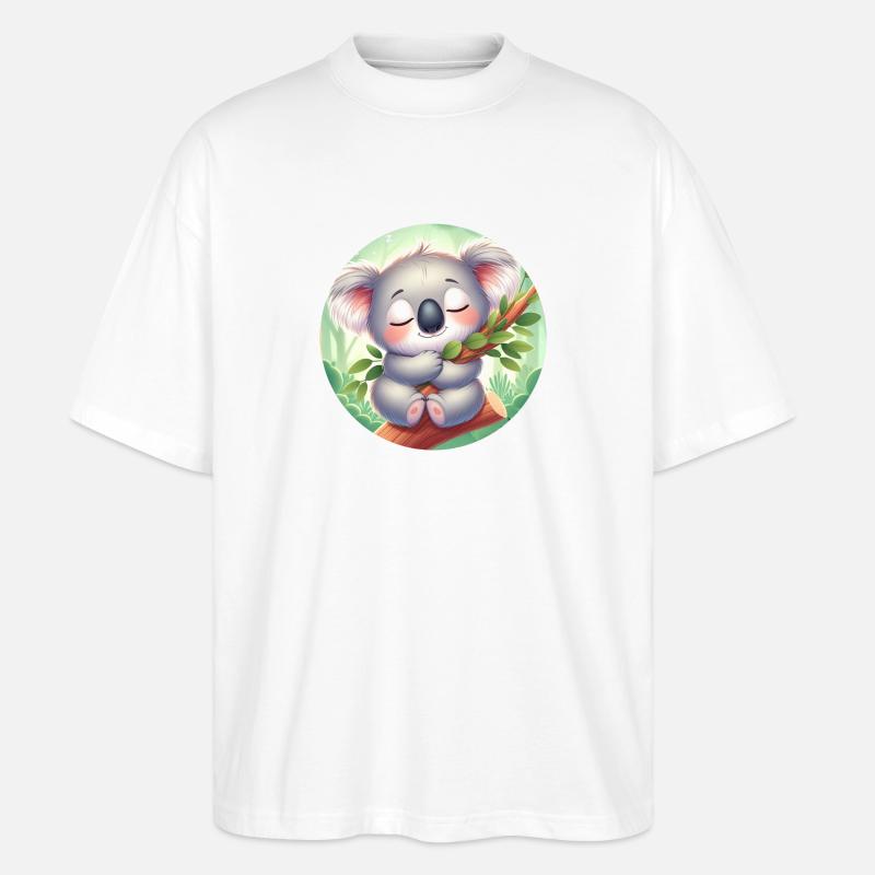 glücklicher Koalabär Koala - Stanley/Stella Oversized Unisex Bio T-Shirt Blaster 2.0 - Weiß