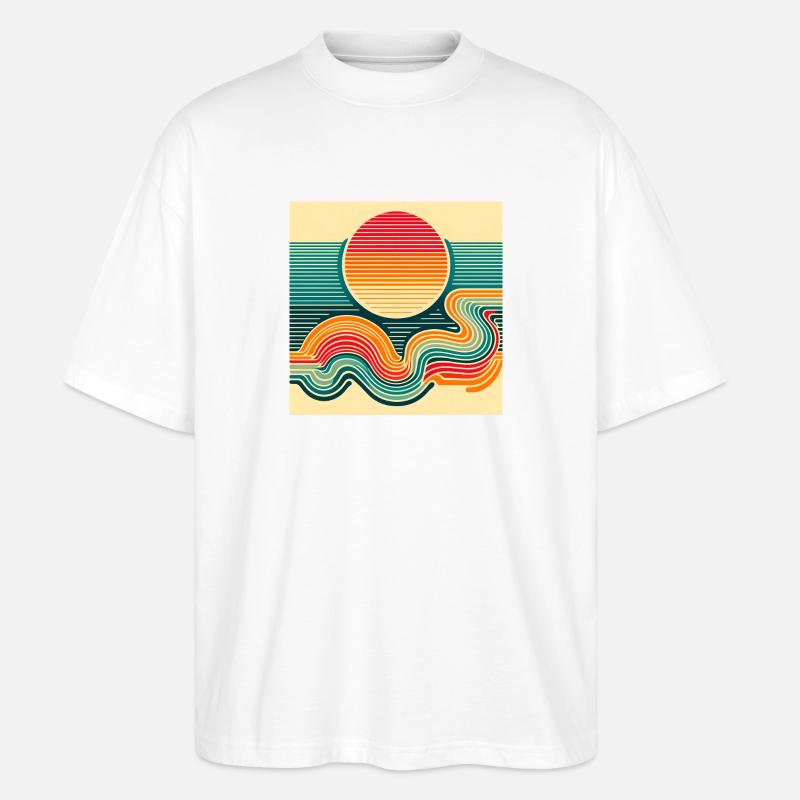 Sunset Retro 2 - Stanley/Stella Oversized Unisex Bio T-Shirt Blaster 2.0 - Weiß