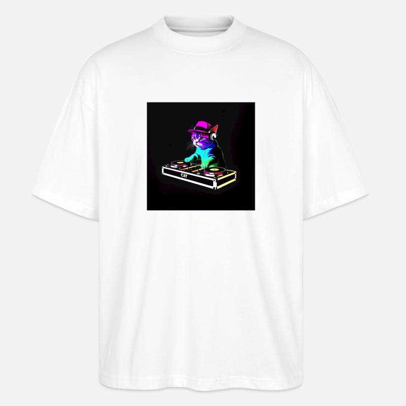 DJ Chat Scratch - Stanley/Stella Oversized Unisex Bio T-Shirt Blaster 2.0 - Weiß