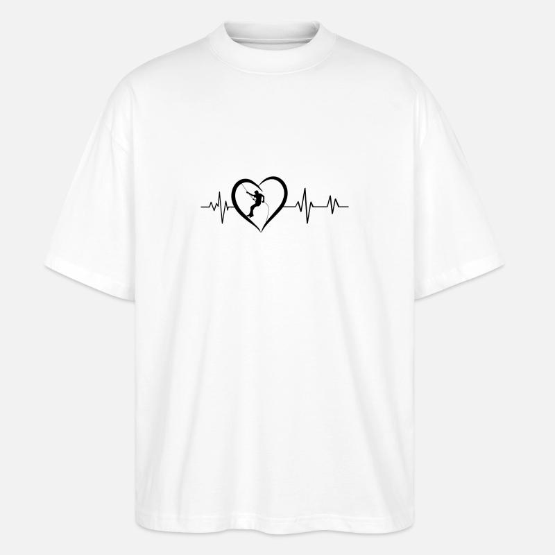 Klettern mit Herzschlag - Stanley/Stella Oversized Unisex Bio T-Shirt Blaster 2.0 - Weiß
