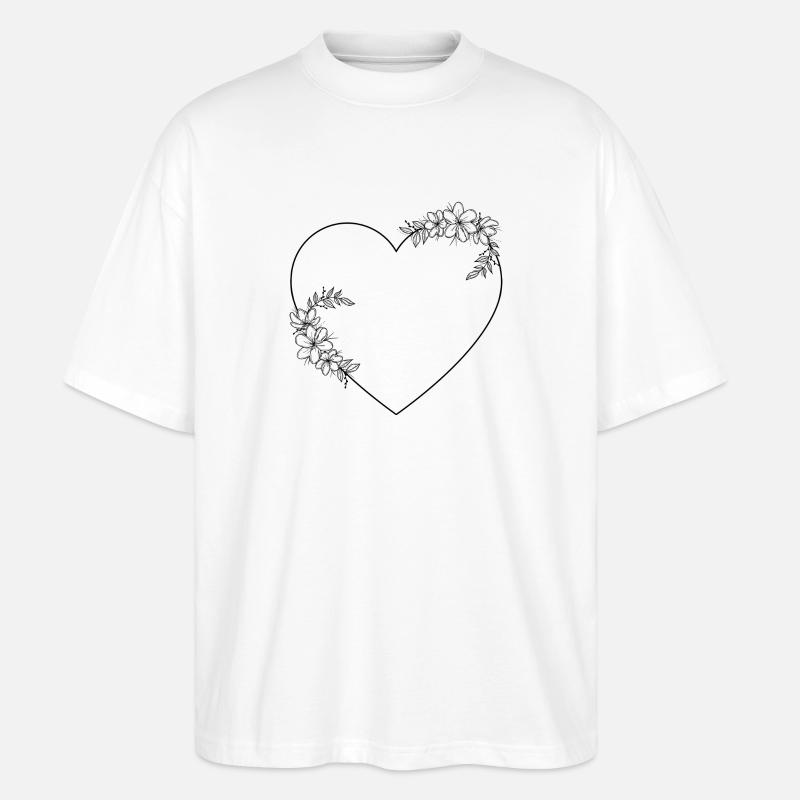 Rahmen Herz - Stanley/Stella Oversized Unisex Bio T-Shirt Blaster 2.0 - Weiß