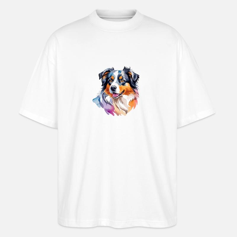 Berger Australien Aquarelles - T-shirt bio Blaster 2.0 coupe oversize Stanley/Stella Unisexe - blanc