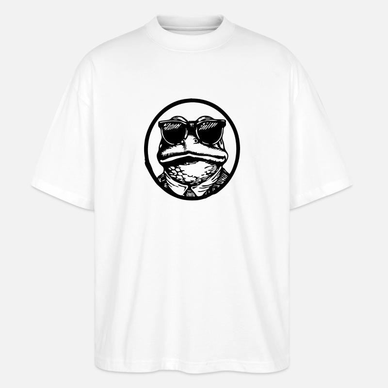Frosch Kröte - Stanley/Stella Oversized Unisex Bio T-Shirt Blaster 2.0 - Weiß