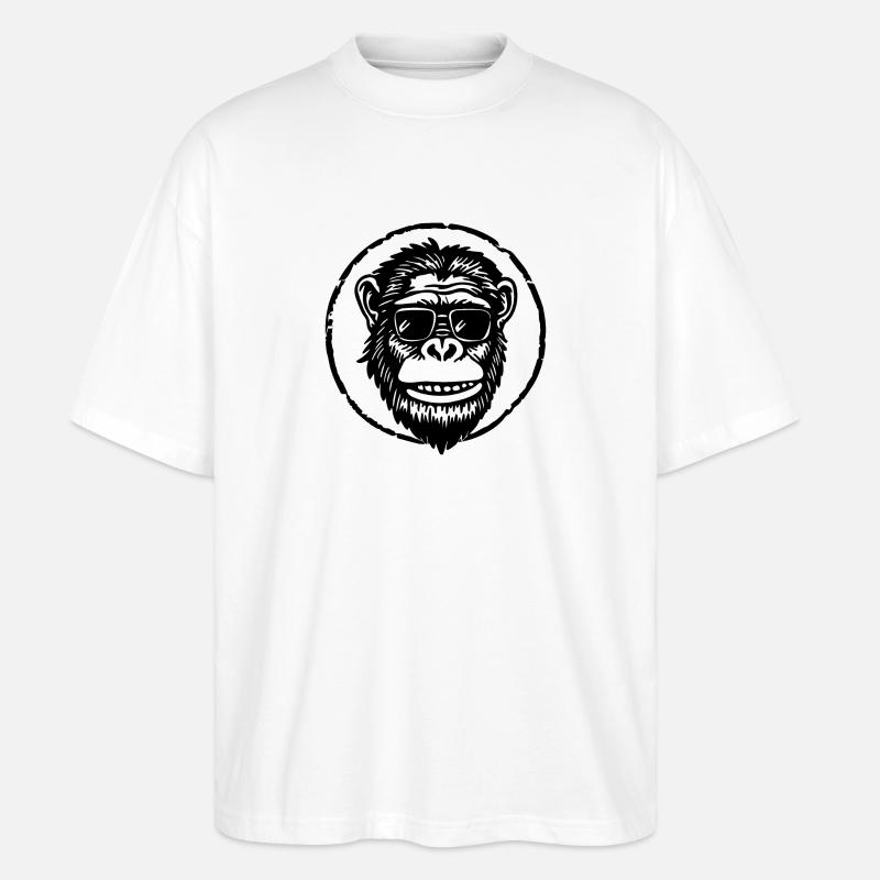 Singe Visage de Singe - T-shirt bio Blaster 2.0 coupe oversize Stanley/Stella Unisexe - blanc