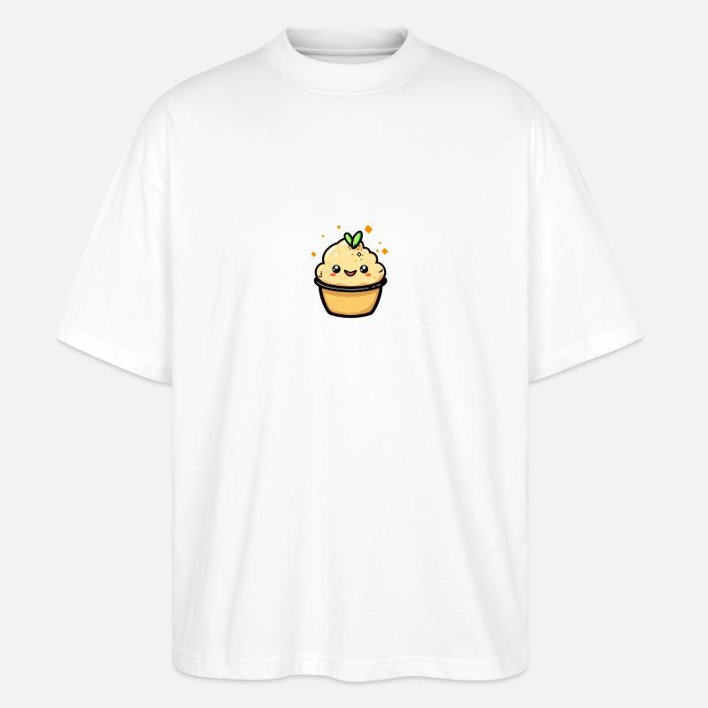 Lächelnder Hummus-Dip - Stanley/Stella Oversized Unisex Bio T-Shirt Blaster 2.0 - Weiß