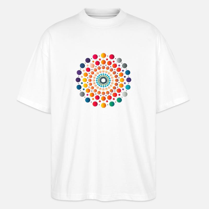 Abstract Dot Geometry: Unique Design - Stanley/Stella Oversized Unisex Organic T-shirt Blaster 2.0 - white
