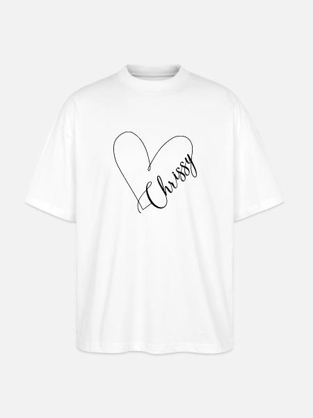 Chrissy Name Herzlinie - Stanley/Stella Oversized Unisex Bio T-Shirt Blaster 2.0 - Weiß