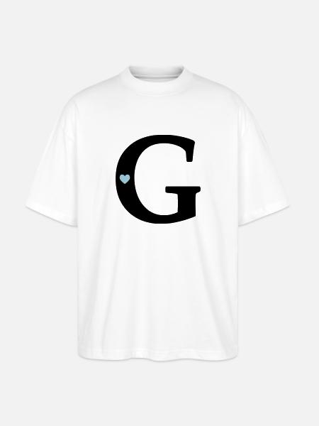 point G Initial letter - Stanley/Stella Oversized Unisex Organic T-shirt Blaster 2.0 - white