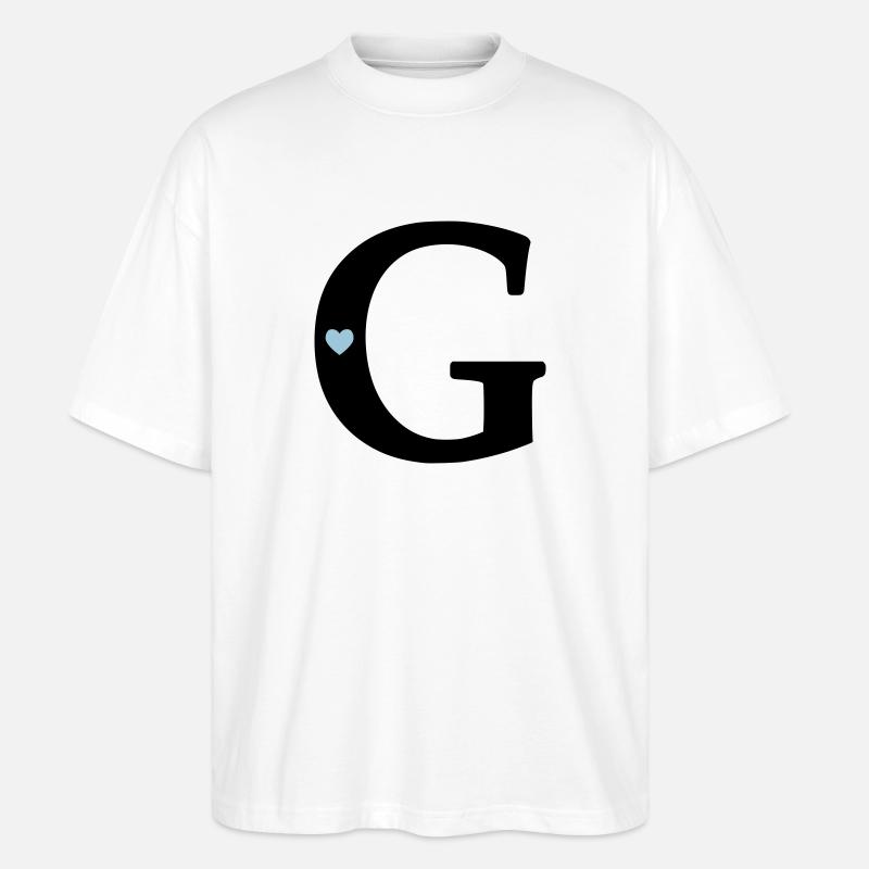 point G Initial letter - Stanley/Stella Oversized Unisex Organic T-shirt Blaster 2.0 - white