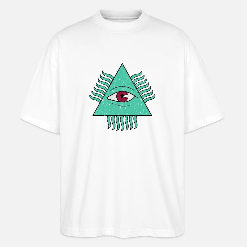 Œil pyramidal - T-shirt bio Blaster 2.0 coupe oversize Stanley/Stella Unisexe - blanc