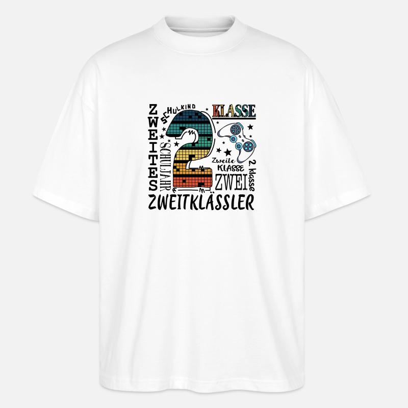 2. Klasse Gaming - Stanley/Stella Oversized Unisex Bio T-Shirt Blaster 2.0 - Weiß
