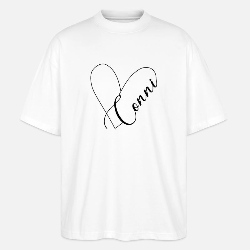 Conni Name Herzlinie - Stanley/Stella Oversized Unisex Bio T-Shirt Blaster 2.0 - Weiß