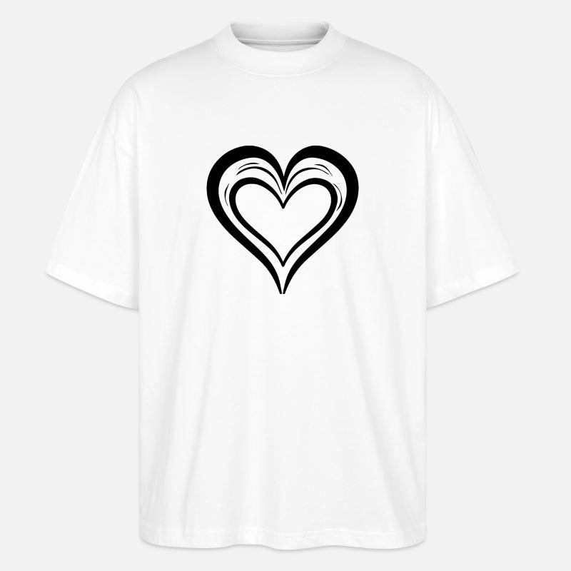 Herz - Stanley/Stella Oversized Unisex Bio T-Shirt Blaster 2.0 - Weiß