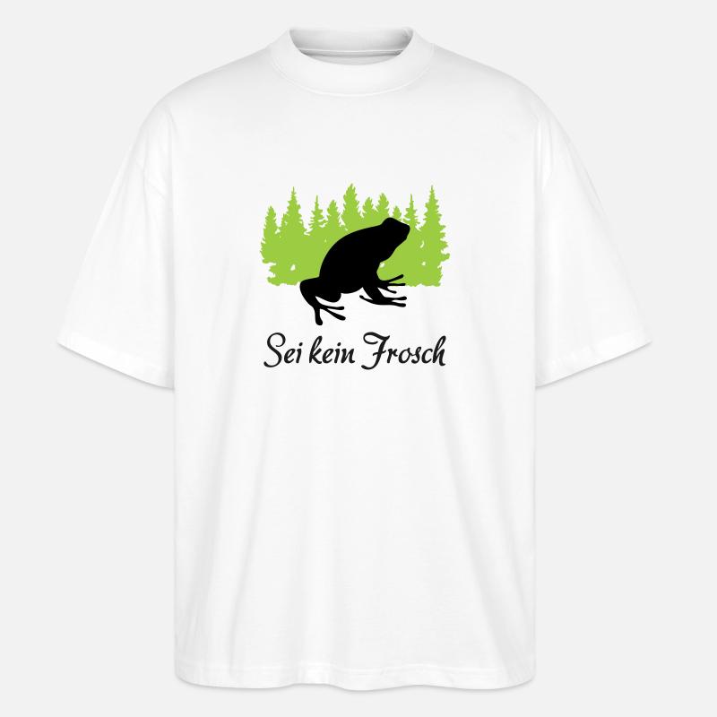 "Frecher Quaker: Sei kein Frosch" - Stanley/Stella Oversized Unisex Bio T-Shirt Blaster 2.0 - Weiß