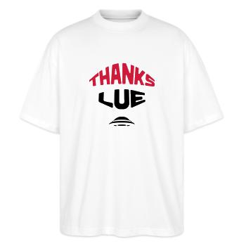 Thanks Lue - Stanley/Stella Oversized Unisex Organic T-shirt Blaster 2.0 - white - Front - Alina (178cm) & Michal (187cm)