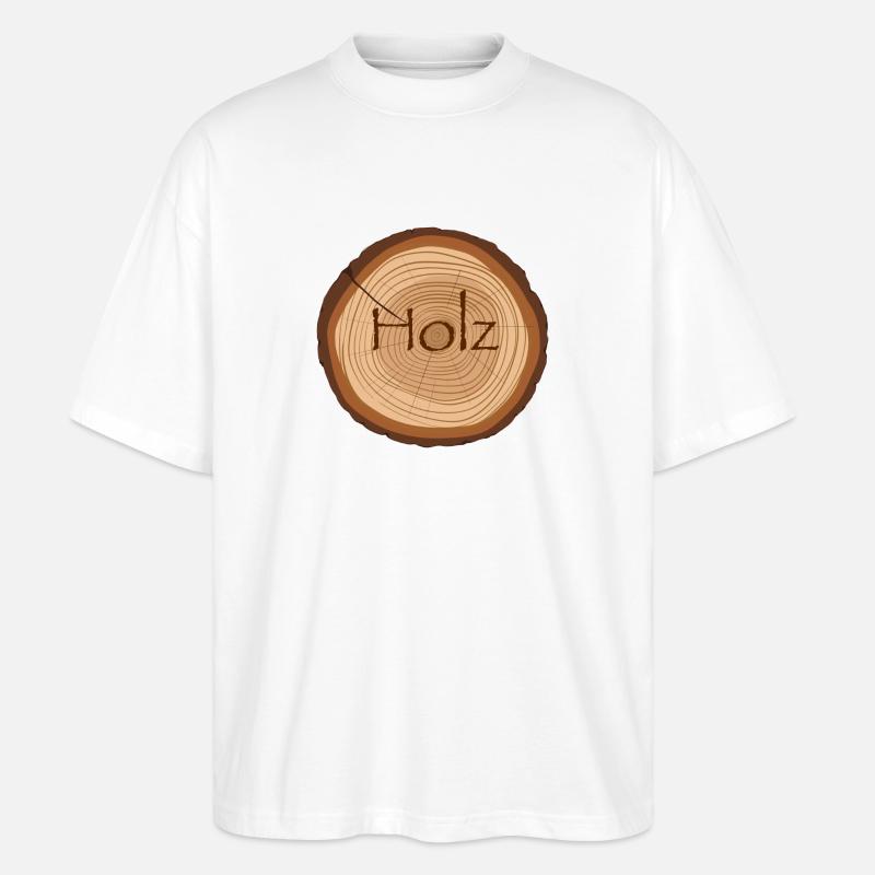 Holz Querschnitt - Stanley/Stella Oversized Unisex Bio T-Shirt Blaster 2.0 - Weiß
