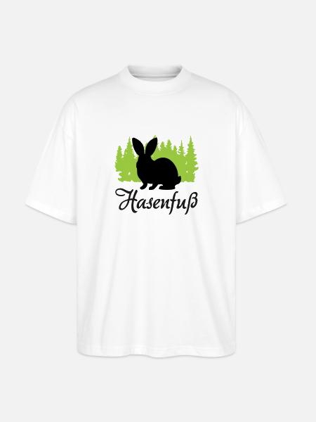 "Hasenfuß: Charmant schüchtern" - Stanley/Stella Oversized Unisex Bio T-Shirt Blaster 2.0 - Weiß