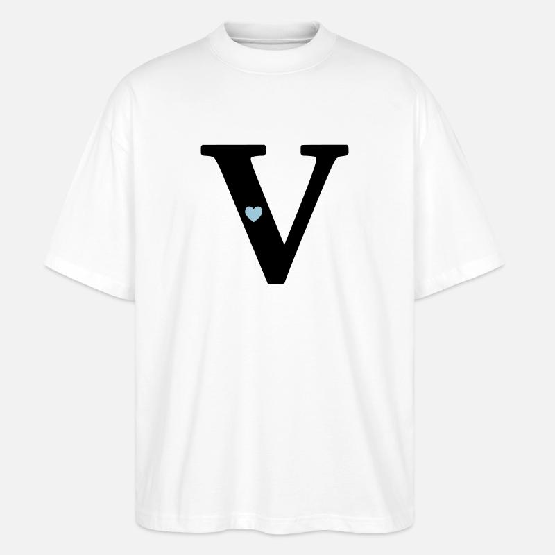 point V, initial point - Stanley/Stella Oversized Unisex Organic T-shirt Blaster 2.0 - white