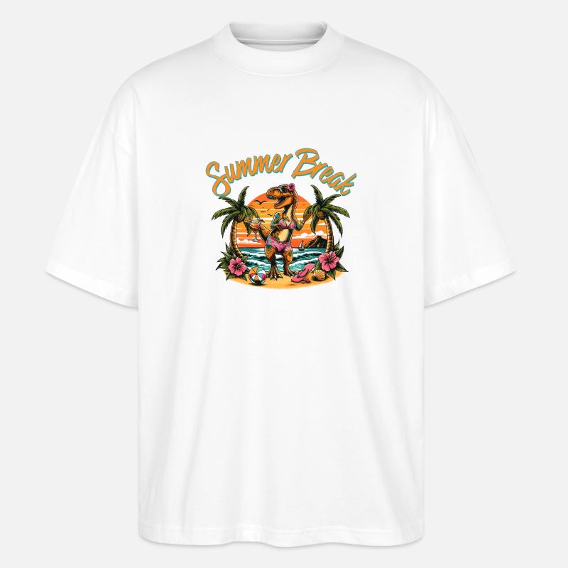 Summer Break Wommen - Stanley/Stella Oversized Unisex Bio T-Shirt Blaster 2.0 - Weiß