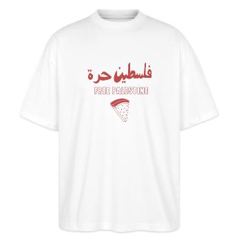 Palestine libre - T-shirt bio Blaster 2.0 coupe oversize Stanley/Stella Unisexe - blanc - Devant - Alina (178cm) & Michal (187cm)