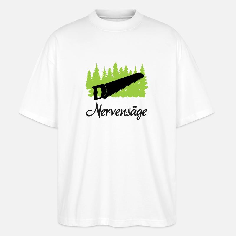 "Nervensäge: Charmante Unruhe" - Stanley/Stella Oversized Unisex Bio T-Shirt Blaster 2.0 - Weiß