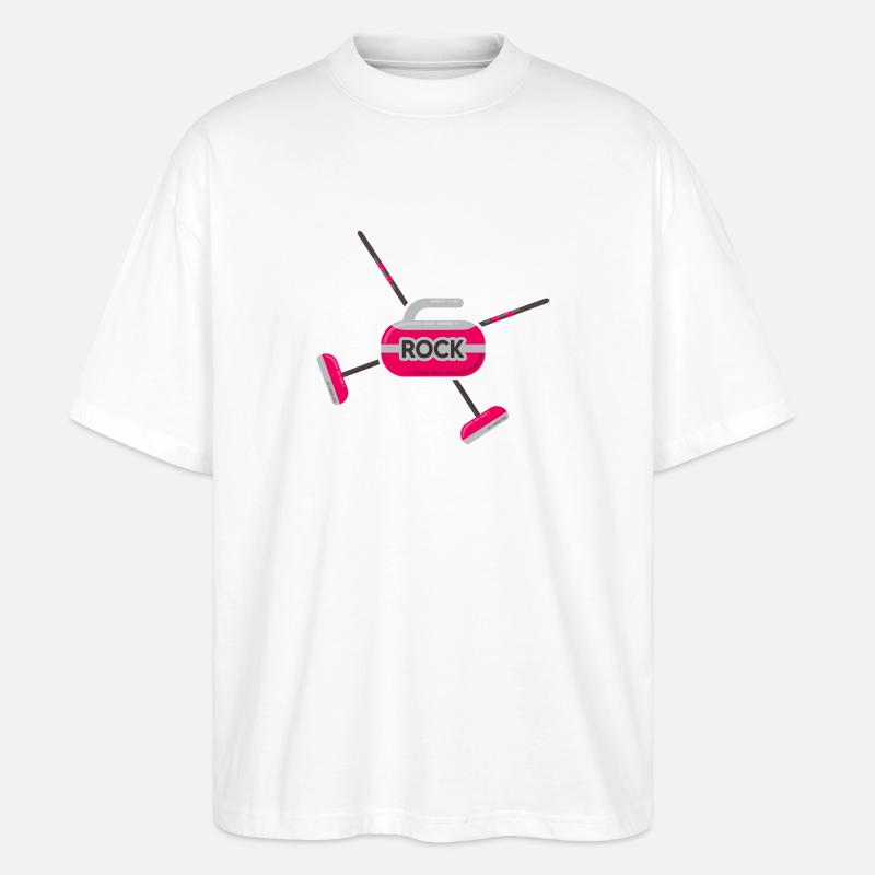 Curling Curling Curling Stone Curler - Stanley/Stella Oversized Unisex Organic T-shirt Blaster 2.0 - white