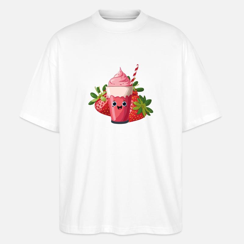 erdbeer shake - Stanley/Stella Oversized Unisex Bio T-Shirt Blaster 2.0 - Weiß